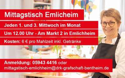 Herzliche Einladung zum Mittagstisch Emlichheim